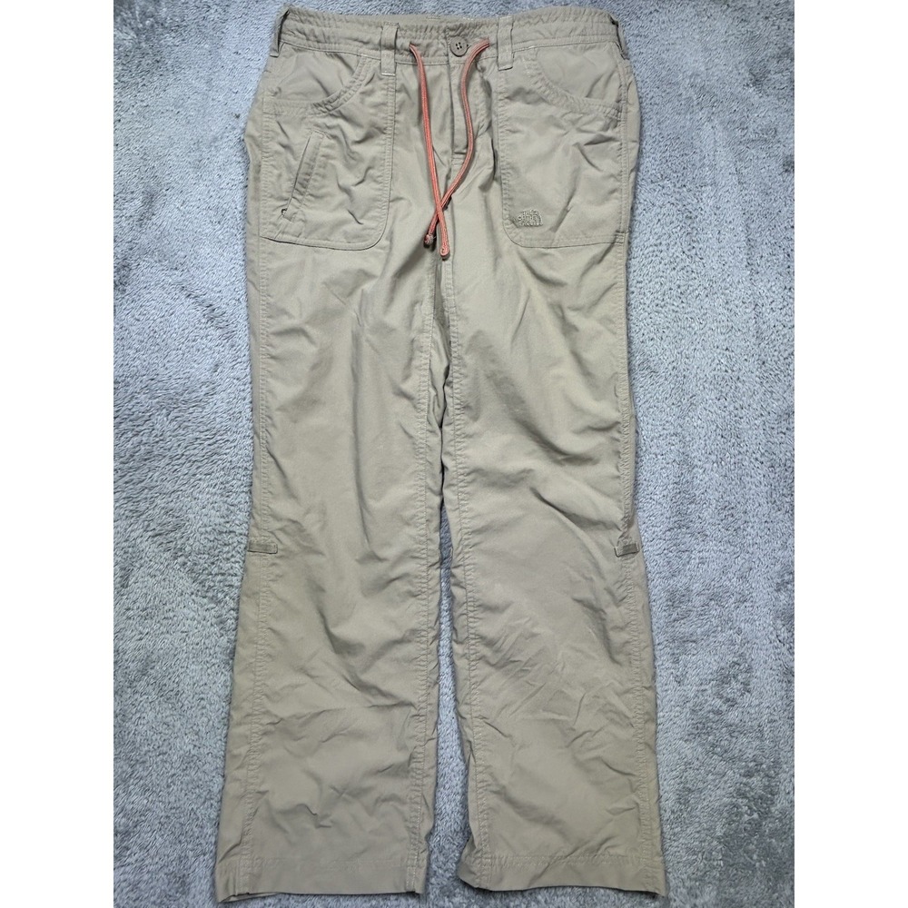 The North Face Pants Womens 4 SHORT Beige Horizon II Hiking Outdoor Roll Up EUC